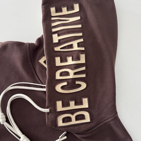 Women Loose Drop Shoulder Drawstring Hoodie Sweatshirt Brown, Size M/38 - Picture 9 of 17